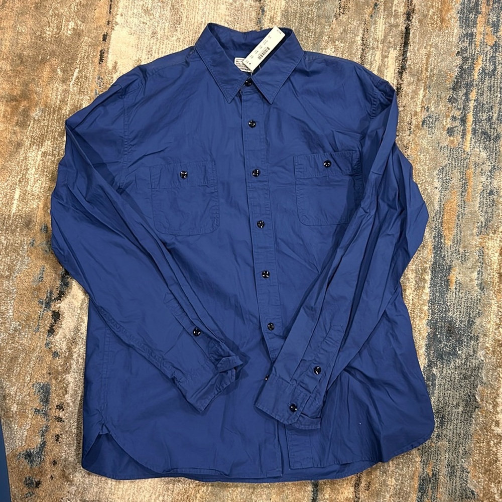 J Crew Blue Button Down Shirt-Size XL